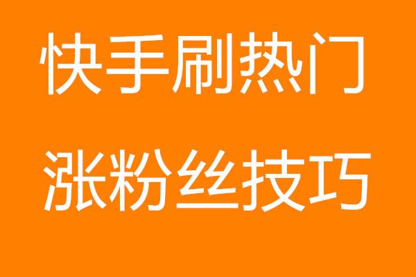 如何涨粉丝最快快手_快手涨粉丝技巧视频_快手如何快速涨粉丝